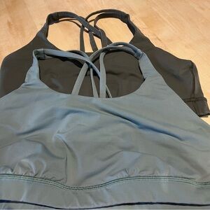 Lululemon Athletica Black and Gray Strappy Sports Bras